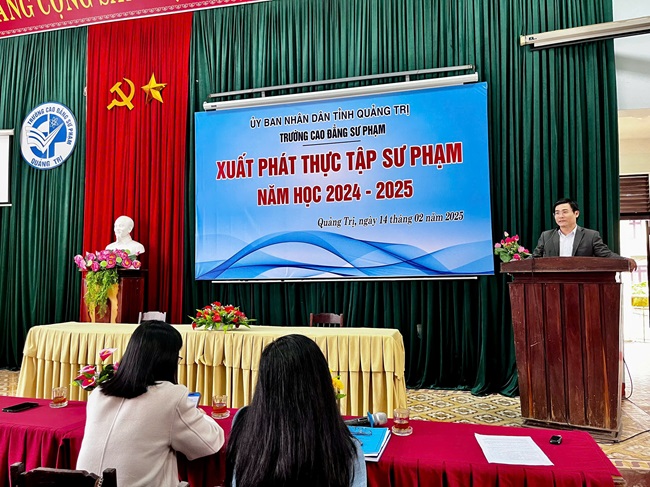 TRƯỜNG CAO ĐẲNG SƯ PHẠM QUẢNG TRỊ TỔ CHỨC LỄ  XUẤT PHÁT THỰC TẬP SƯ PHẠM NĂM HỌC 2024-2025