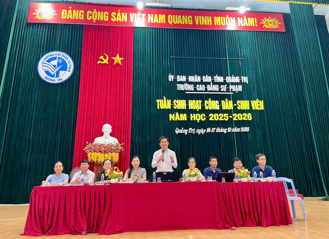 TRƯỜNG CAO ĐẲNG SƯ PHẠM QUẢNG TRỊ TỔ CHỨC  “TUẦN SINH HOẠT CÔNG DÂN – SINH VIÊN” NĂM HỌC 2025 – 2026